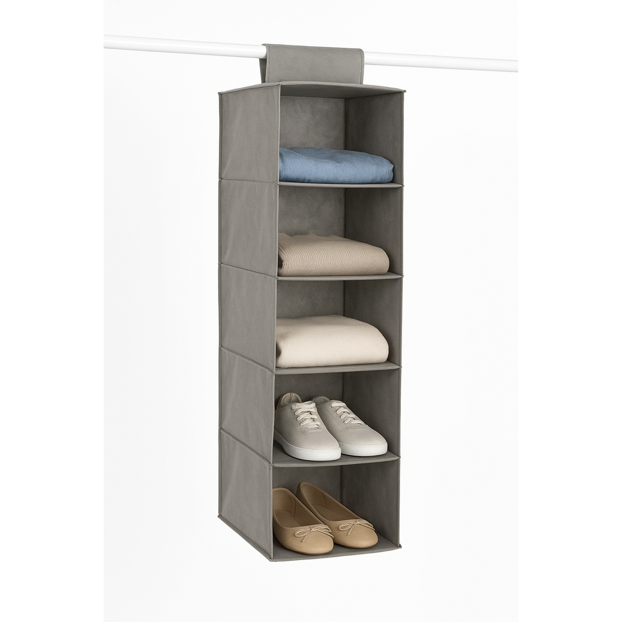 5-Layer Wardrobe Hanging Shelf | Multi-Purpose Clothes & Shoes Organizer