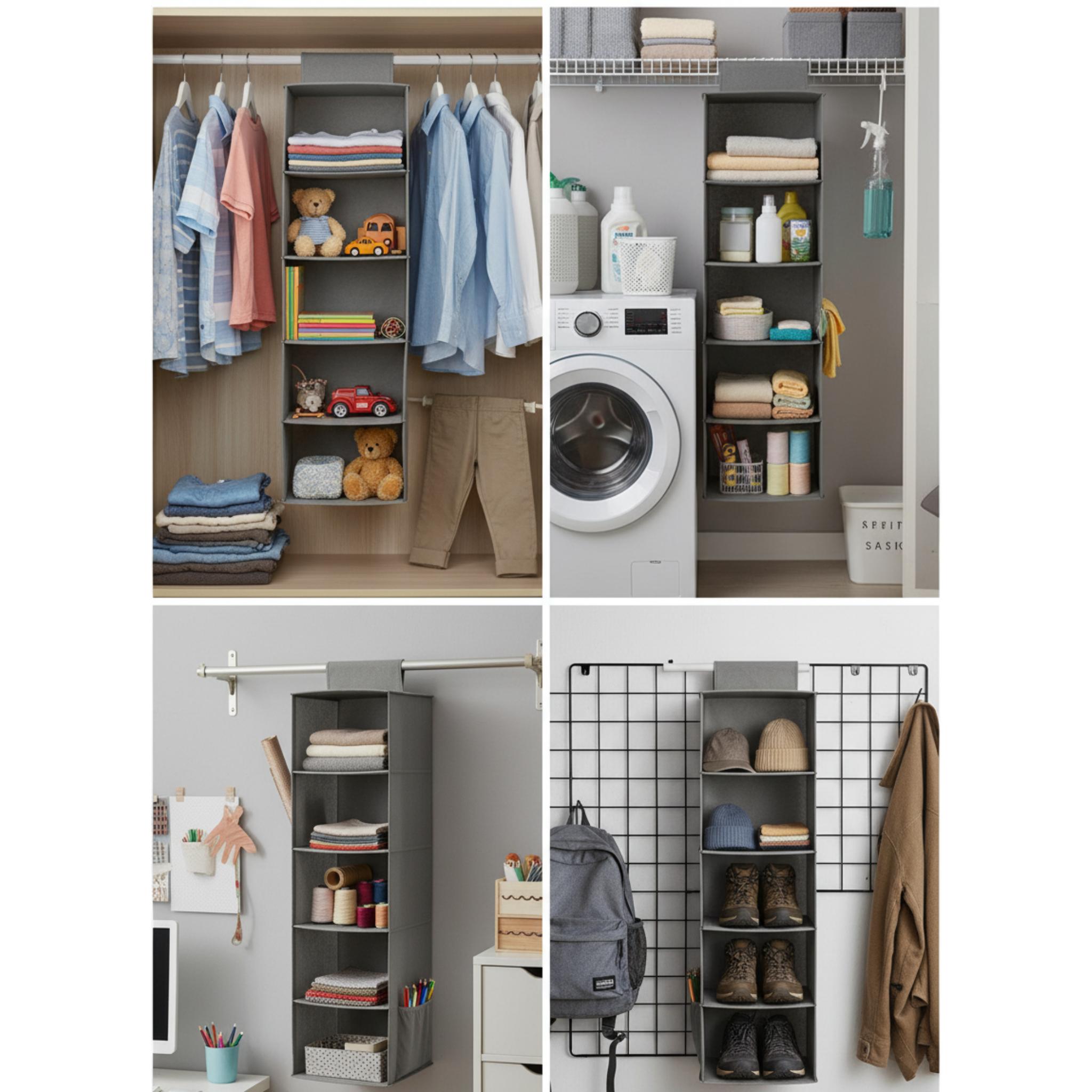 5-Layer Wardrobe Hanging Shelf | Multi-Purpose Clothes & Shoes Organizer