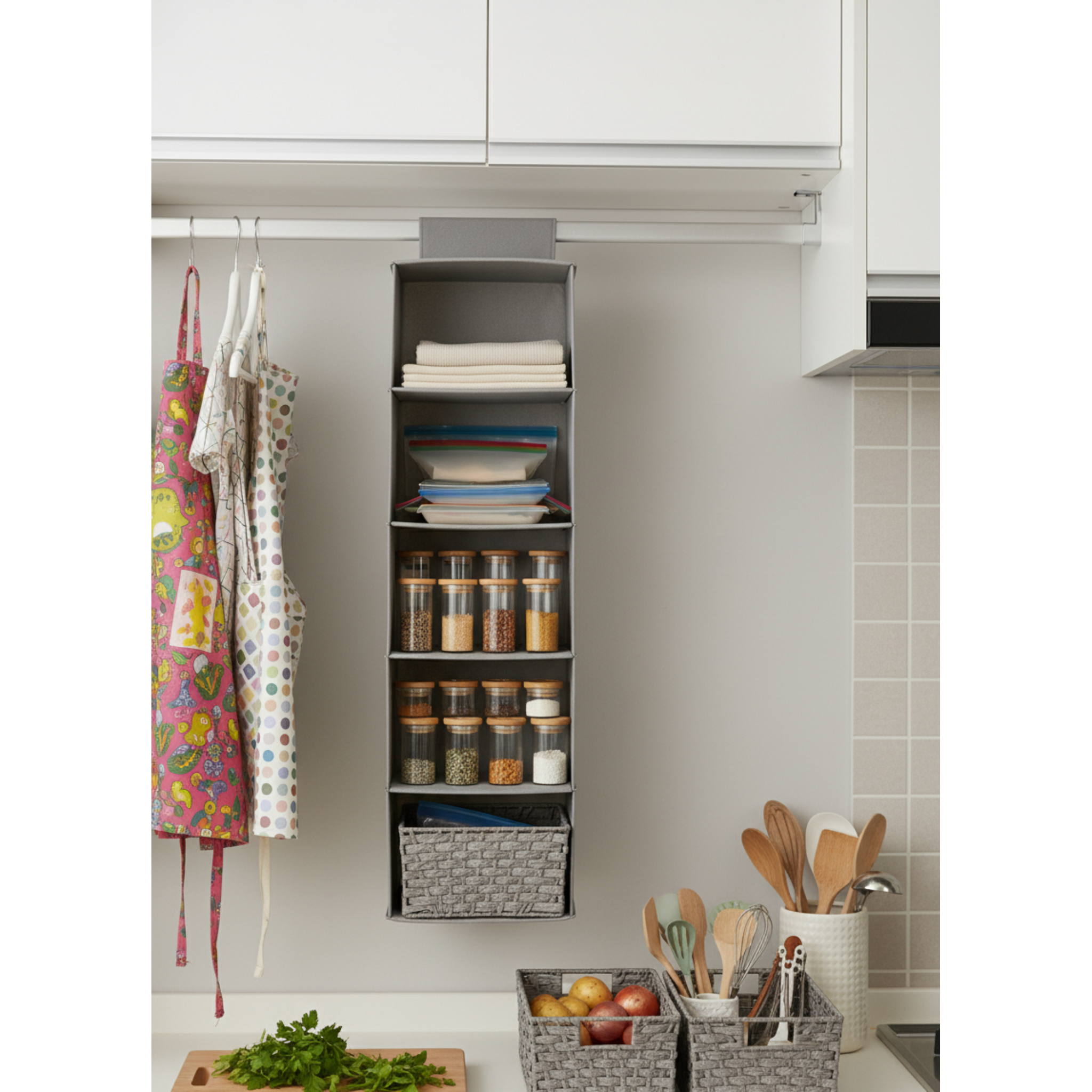 5-Layer Wardrobe Hanging Shelf | Multi-Purpose Clothes & Shoes Organizer